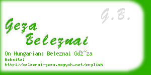 geza beleznai business card